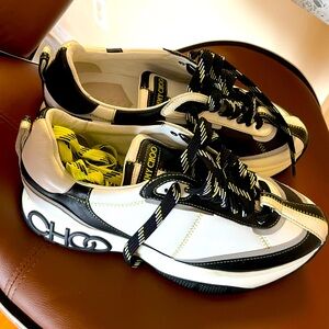 Jimmy Choo sneakers size 41/41.5 but cut a size bigger.